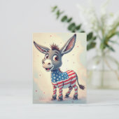 Patriotic Flag Donkey Vote Postkarte (Stehend Vorderseite)