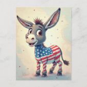Patriotic Flag Donkey Vote Postkarte (Vorderseite)