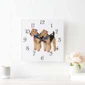 Patriotic Flag Duo Quadratische Wanduhr (Zuhause)