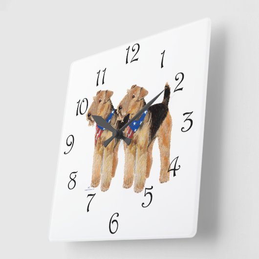 Patriotic Flag Duo Quadratische Wanduhr (Winkel)