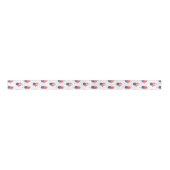 Patriotic Flag Hearts Satin Ribbon Satinband (Vorderseite)