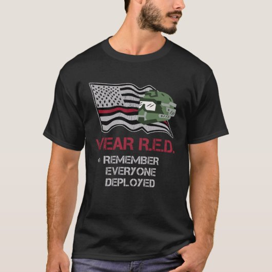 Patriotic Flag Red Friday To Support Our Brave Mil T-Shirt (Vorderseite)