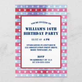 Patriotic Flag Red, White Blue Einladung
