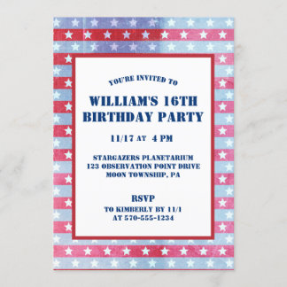 Patriotic Flag Red, White Blue Einladung
