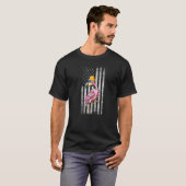 Patriotic Flamingo Sunglass Graphic 4. Juli Uns T-Shirt (Vorne ganz)