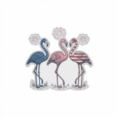 Patriotic Flamingo Trio Vintage Engraving Design_1 Aufkleber (Vorderseite)