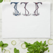 Patriotic Flamingo Trio Vintage Engraving Design_1 Geschirrtuch (Gefaltet)