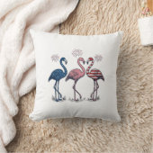 Patriotic Flamingo Trio Vintage Engraving Design_1 Kissen (Decke)