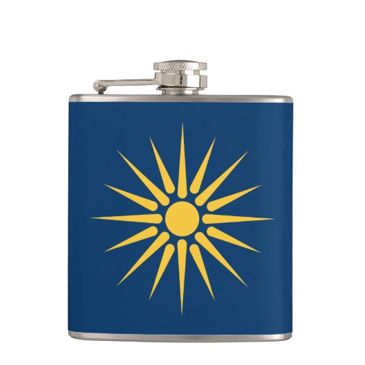 Patriotic flask with Flag of Macedonia, Greece Flachmann (Vorderseite)