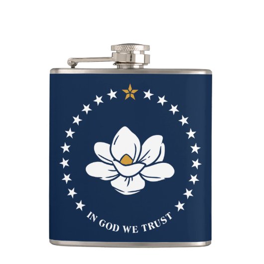 Patriotic flask with Flag of Mississippi State, US Flachmann (Vorderseite)
