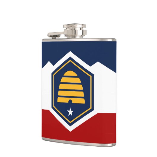 Patriotic flask with Flag of Utah, USA Flachmann (Links)