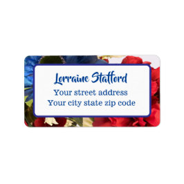 Patriotic Floral Adressaufkleber