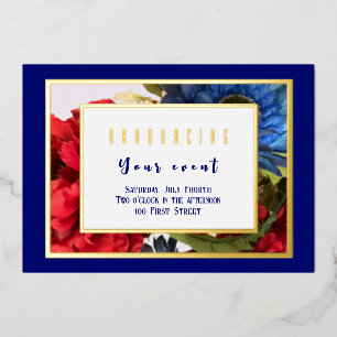 Patriotic Floral Folieneinladung