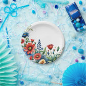 Patriotic Floral Harmony Pappteller (Party)