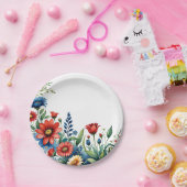 Patriotic Floral Harmony Pappteller (Party)