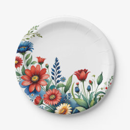 Patriotic Floral Harmony Pappteller
