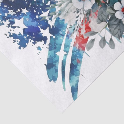 Patriotic Floral Seidenpapier (Detail)