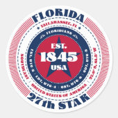 Patriotic Florida Circle Design Sticker (Vorderseite)