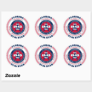 Patriotic Florida Circle Design Sticker