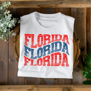 Patriotic Florida Red and Blue Boho T - Shirt