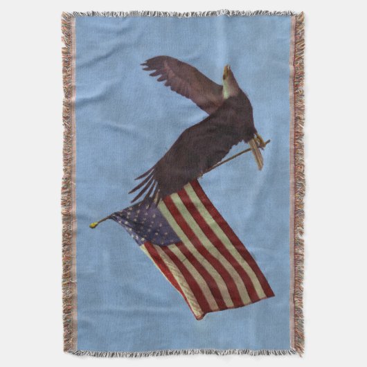 Patriotic Flying Bald Eagle & US Flag Decke (Vorderseite Vertikal)