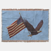 Patriotic Flying Bald Eagle & US Flag Decke (Vorderseite)