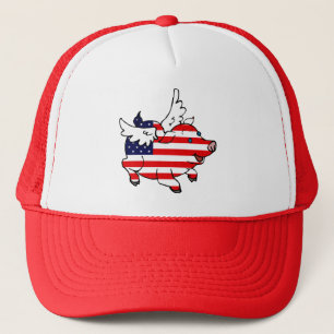 Patriotic Flying Pig Truckerkappe