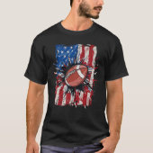 Patriotic Football 4. Juli Männer USA Fl T-Shirt (Vorderseite)