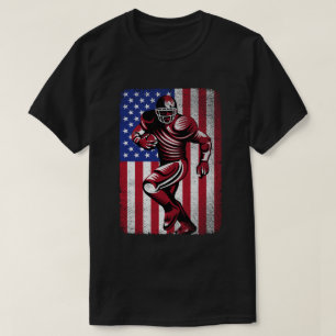 Patriotic Football Lover 4. Juli American Flag T-Shirt