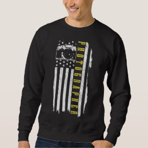 Patriotic Fotograf US Flag Vintag Camera Foto Sweatshirt