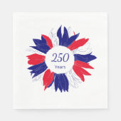 Patriotic Fourth of July 250 Years Bbq Floral  Serviette (Vorderseite)