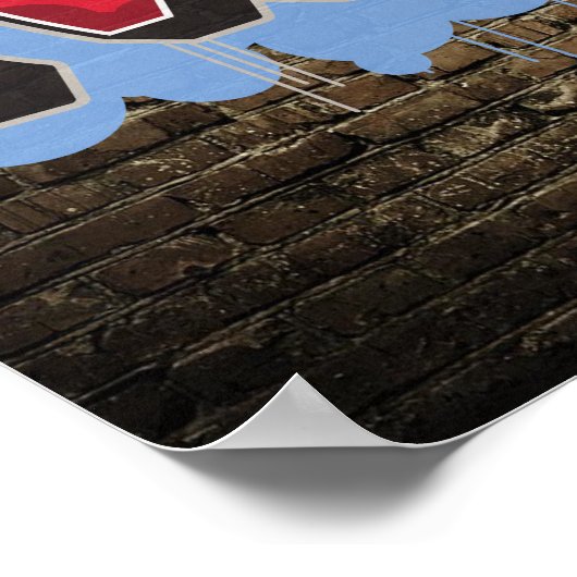 Patriotic Freedom Graffiti Poster (Ecke)