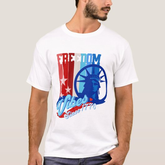 Patriotic Freedom Vibes USA T-Shirt (Vorderseite)
