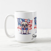 Patriotic French bulldog frenchie mom Kaffeetasse (Links)