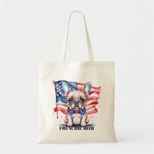 Patriotic French bulldog frenchie mom Tragetasche (Vorne)