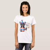 Patriotic French Bulldog 'Merica Y all T-Shirt (Vorne ganz)