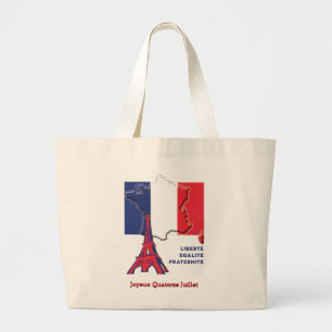 Patriotic French Flag BASTILLE DAY Jumbo Stoffbeutel