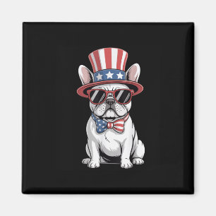 Patriotic Frenchie Dog Usa Flag 4. Juli Amerika Magnet