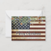 Patriotic Frohe Weihnachten Vintage amerikanische  Mitteilungskarte (Vorderseite)