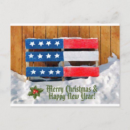 Patriotic Frohe Weihnachtsgrüße Postcard Postkarte (Vorderseite)