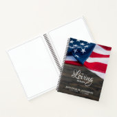Patriotic Funerary Guestbook American Flag Memoria Notizblock (Innenseite)