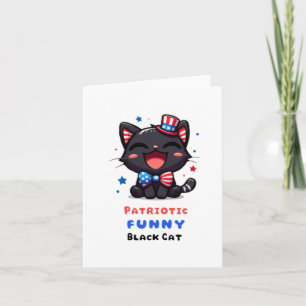Patriotic Funny Black Cat Card Karte
