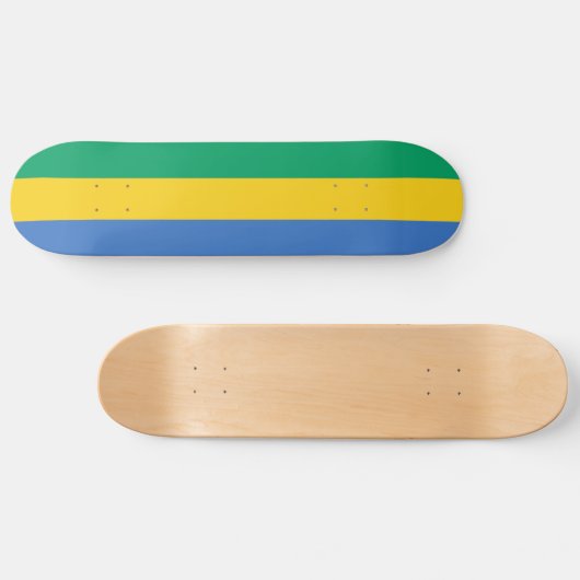 Patriotic Gabon Flag Skateboard (Horizontal)