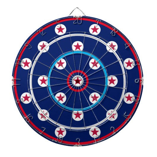 Patriotic Game Night Red White Blue Stars Stripes Dartscheibe (vorne)