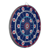 Patriotic Game Night Red White Blue Stars Stripes Dartscheibe (Vorderseite Links)