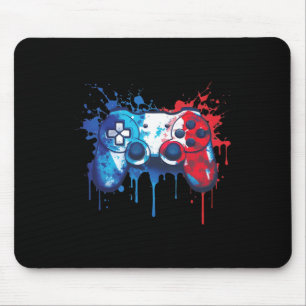 Patriotic Gamer - Red White Blue 4. Juli Video Mousepad