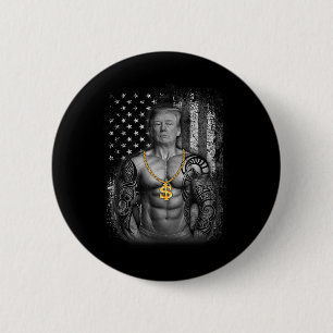 Patriotic Gangster Anti Liberal Shirt Pro Trump Re Button