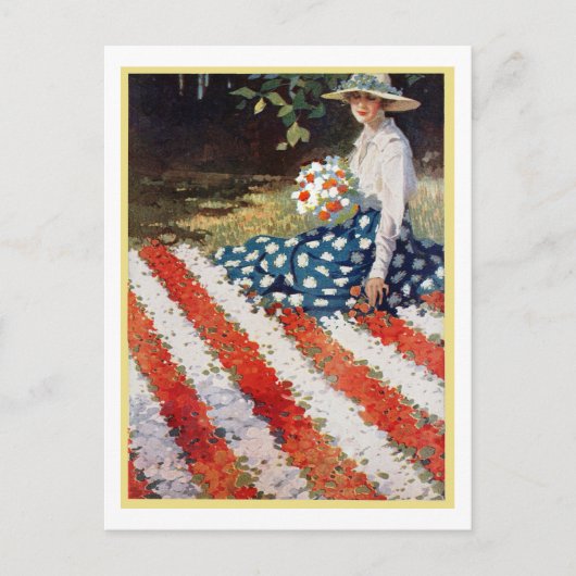 "PATRIOTIC GARDEN" FLOWER FLAG POSTKARTE (Vorderseite)