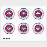 Patriotic Georgia Circle Design Aufkleber