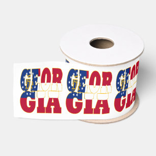 Patriotic Georgia Staatsflagge Typografie Design Ripsband